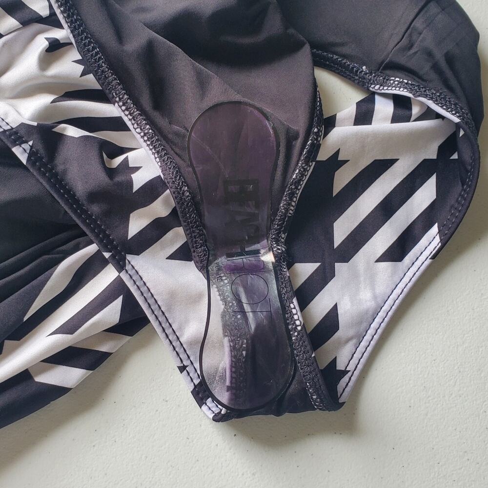 Revolve Beach Riot Carlie One Piece Swimsuit XS Houndstooth Belted Cutout NEW - Picture 7 of 16